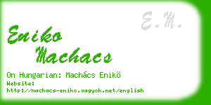 eniko machacs business card